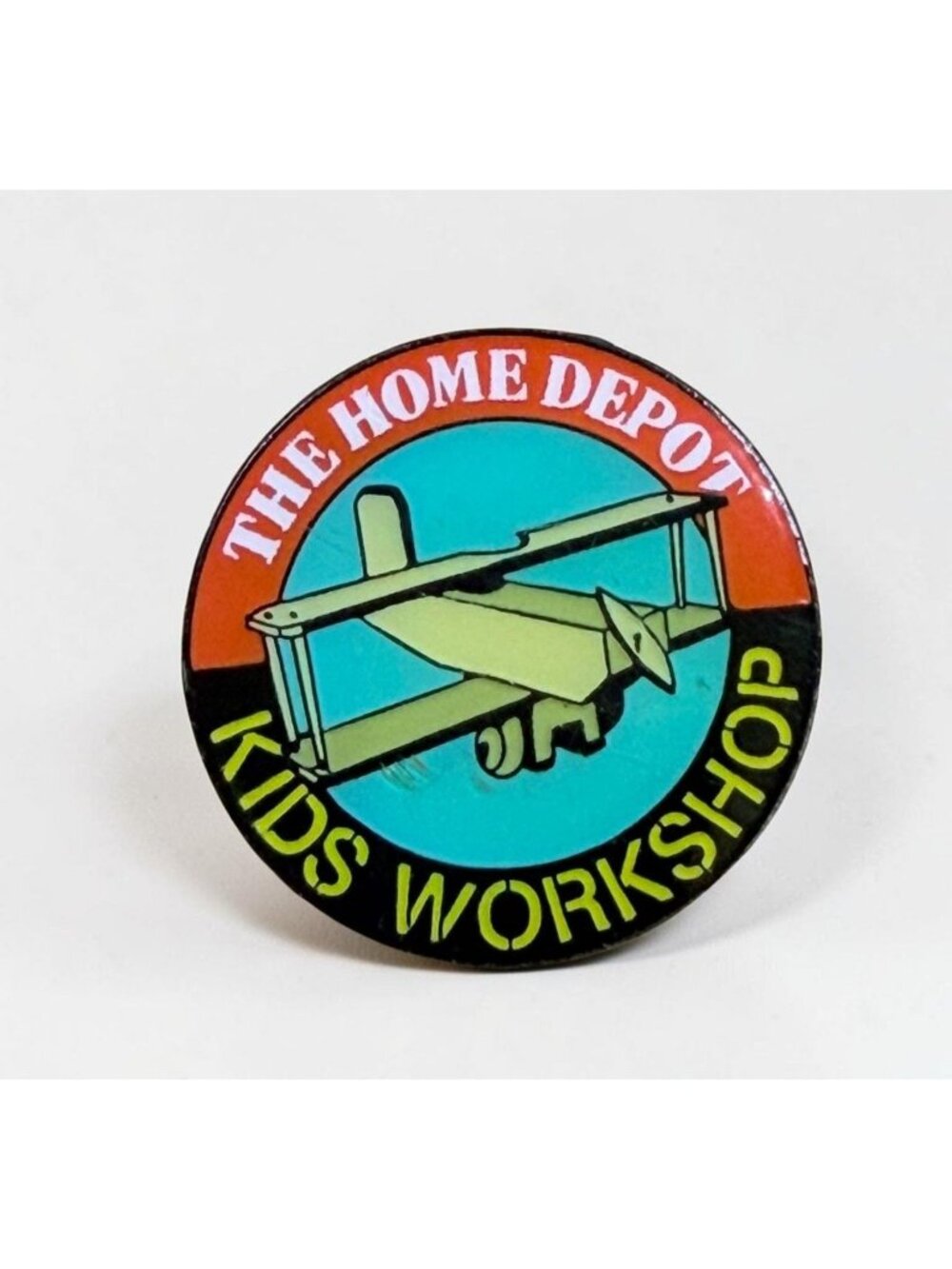 Home Depot Kids Workshop Pin Airplane Design Enamel Bi Plane